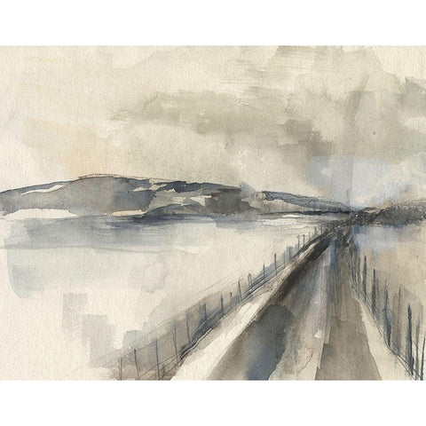 Vanishing Pathway II Gold Ornate Wood Framed Art Print with Double Matting by Goldberger, Jennifer