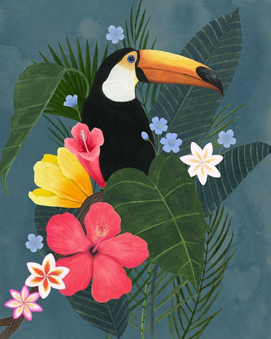 Tropical Wilderness I White Modern Wood Framed Art Print with Double Matting by Popp, Grace