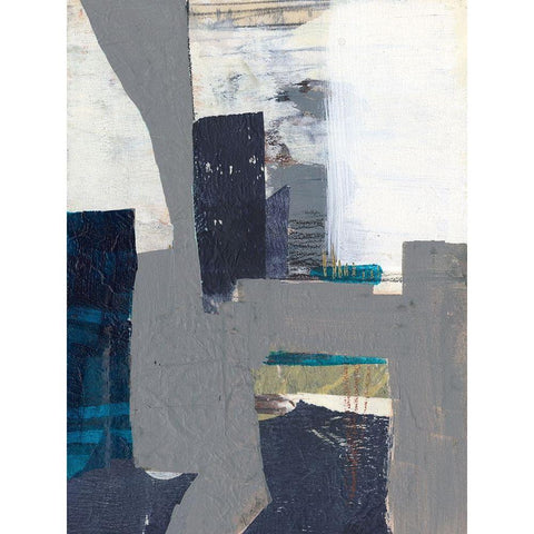 Teal Inset I White Modern Wood Framed Art Print by Goldberger, Jennifer