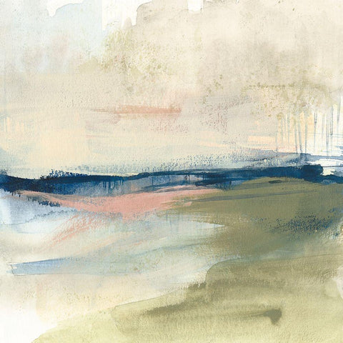 Coastline Vignette I White Modern Wood Framed Art Print with Double Matting by Goldberger, Jennifer