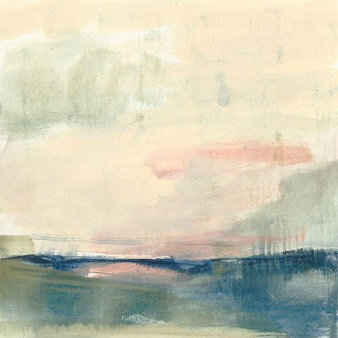 Coastline Vignette II White Modern Wood Framed Art Print by Goldberger, Jennifer