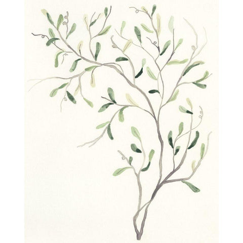 Spindle Sprig I Gold Ornate Wood Framed Art Print with Double Matting by Vess, June Erica