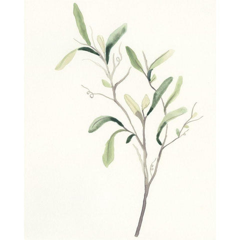 Spindle Sprig III White Modern Wood Framed Art Print by Vess, June Erica