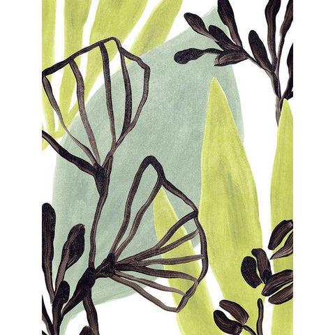 Tropical Collage II White Modern Wood Framed Art Print by Vess, June Erica