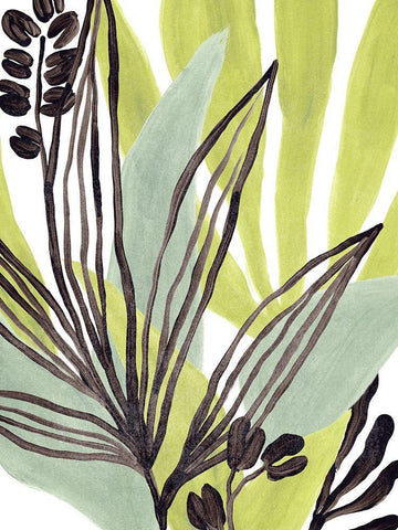 Tropical Collage III White Modern Wood Framed Art Print with Double Matting by Vess, June Erica