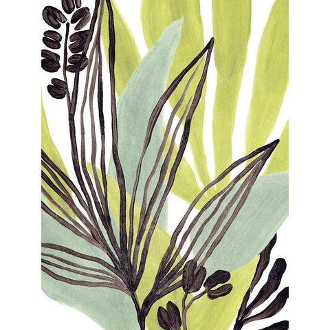 Tropical Collage III Black Modern Wood Framed Art Print by Vess, June Erica