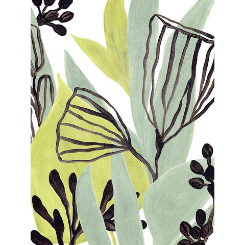 Tropical Collage IV White Modern Wood Framed Art Print by Vess, June Erica