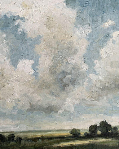 Gathering Clouds White Modern Wood Framed Art Print with Double Matting by Parsons, Marian
