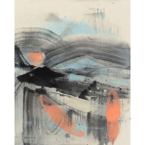 Twisting Range I Black Modern Wood Framed Art Print with Double Matting by Goldberger, Jennifer