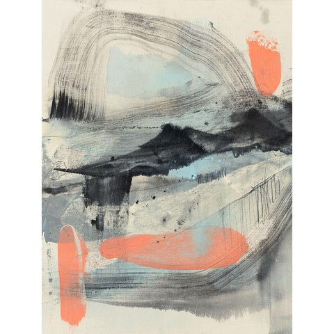 Embellished Twisting Range II White Modern Wood Framed Art Print by Goldberger, Jennifer