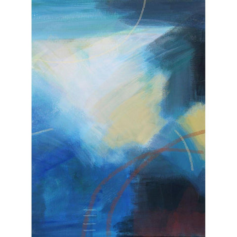 Blue Wash II Black Modern Wood Framed Art Print by Jerry, Alison