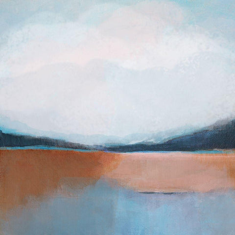 Dune Lake II White Modern Wood Framed Art Print with Double Matting by Jerry, Alison