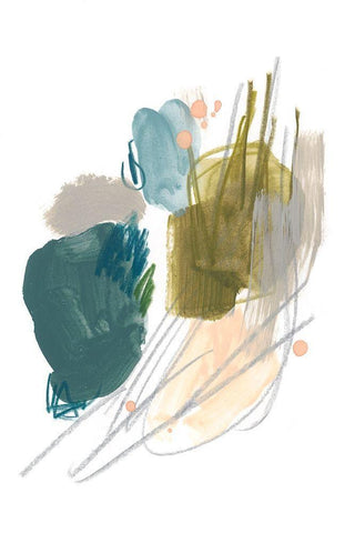 Idle Gesture II White Modern Wood Framed Art Print with Double Matting by Vess, June Erica
