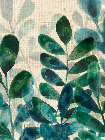 Verdant Sophistication I White Modern Wood Framed Art Print with Double Matting by Vess, June Erica