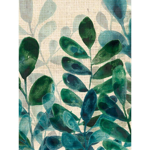 Verdant Sophistication I Black Modern Wood Framed Art Print with Double Matting by Vess, June Erica