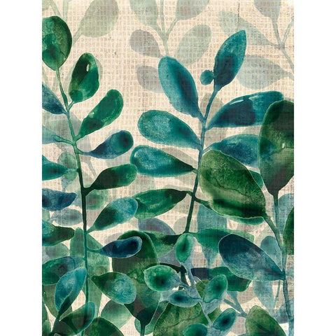 Verdant Sophistication III Black Modern Wood Framed Art Print by Vess, June Erica