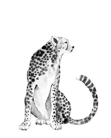 Chrome Cheetah I Black Ornate Wood Framed Art Print with Double Matting by Popp, Grace