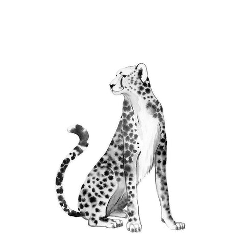 Chrome Cheetah II White Modern Wood Framed Art Print by Popp, Grace