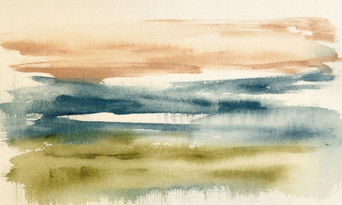 Blended Horizon I Black Ornate Wood Framed Art Print with Double Matting by Goldberger, Jennifer