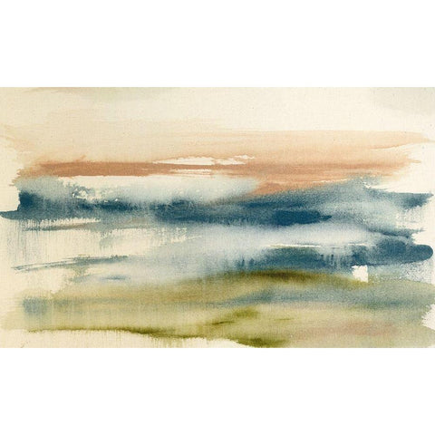 Blended Horizon II Black Modern Wood Framed Art Print with Double Matting by Goldberger, Jennifer