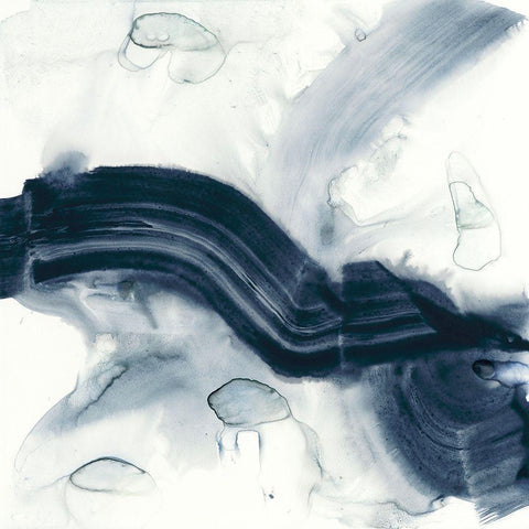 Ribbon Horizon I White Modern Wood Framed Art Print by Goldberger, Jennifer