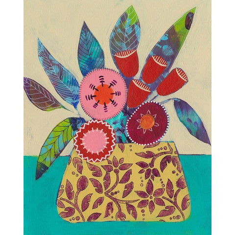 Boheme Floral I Black Modern Wood Framed Art Print by Moore, Regina