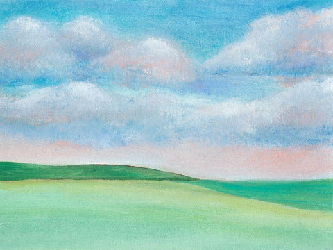 Soft Sky I White Modern Wood Framed Art Print with Double Matting by Moore, Regina