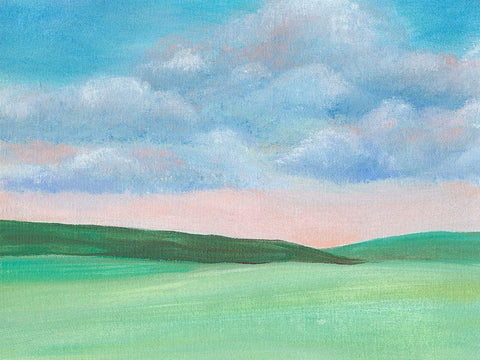 Soft Sky II White Modern Wood Framed Art Print with Double Matting by Moore, Regina