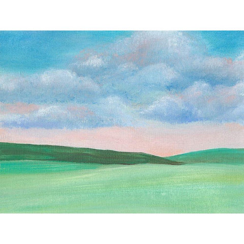 Soft Sky II Black Modern Wood Framed Art Print with Double Matting by Moore, Regina