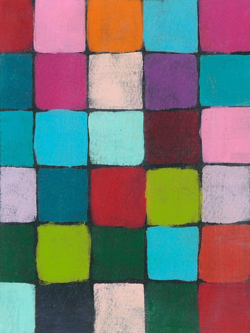 Colorful Harmony I White Modern Wood Framed Art Print with Double Matting by Moore, Regina