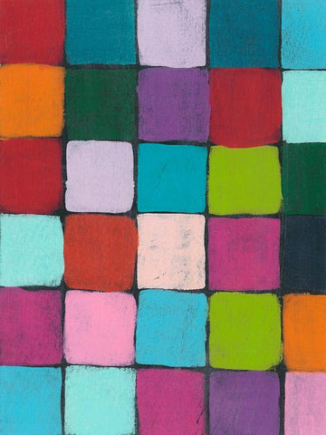 Colorful Harmony II White Modern Wood Framed Art Print with Double Matting by Moore, Regina