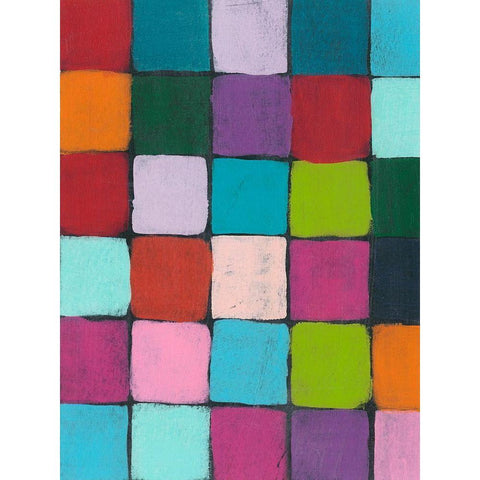Colorful Harmony II Black Modern Wood Framed Art Print by Moore, Regina