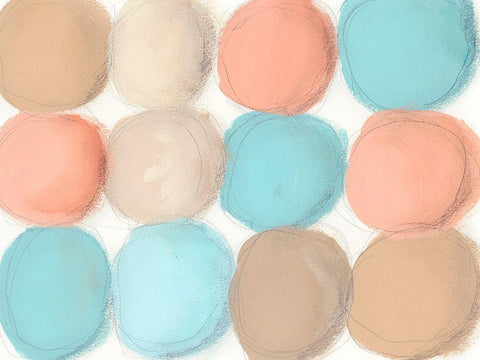 Tranquil Spheres I White Modern Wood Framed Art Print with Double Matting by Moore, Regina