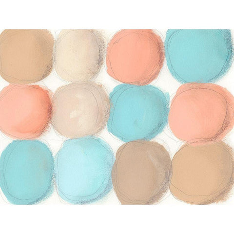 Tranquil Spheres I White Modern Wood Framed Art Print by Moore, Regina