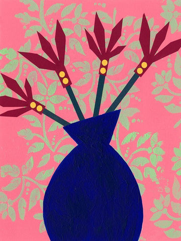 Graphic Vase IV Black Ornate Wood Framed Art Print with Double Matting by Moore, Regina