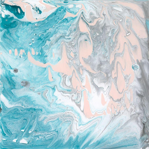 Pastel Swirl I Black Modern Wood Framed Art Print by Holland, J.
