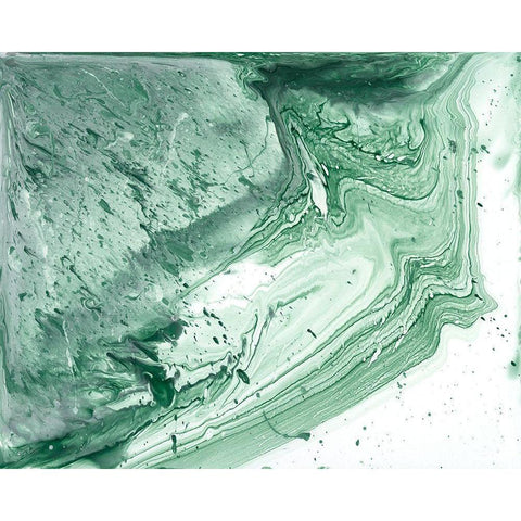 Marbled Malachite I Black Modern Wood Framed Art Print with Double Matting by Studio W