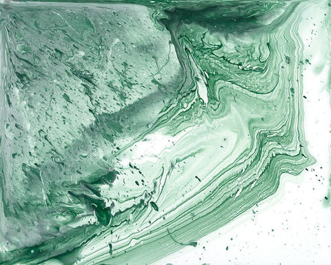 Marbled Malachite I White Modern Wood Framed Art Print with Double Matting by Studio W