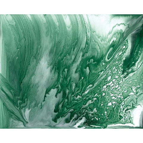 Marbled Malachite II Black Modern Wood Framed Art Print with Double Matting by Studio W