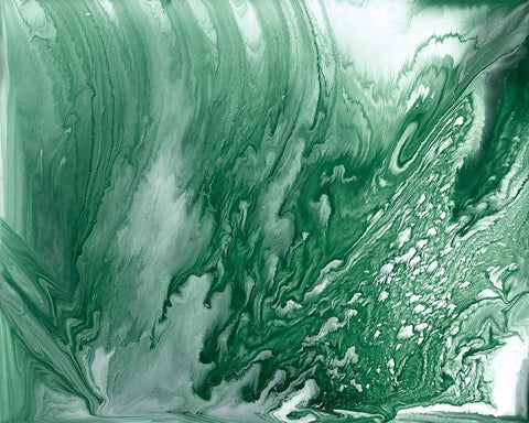 Marbled Malachite II White Modern Wood Framed Art Print with Double Matting by Studio W