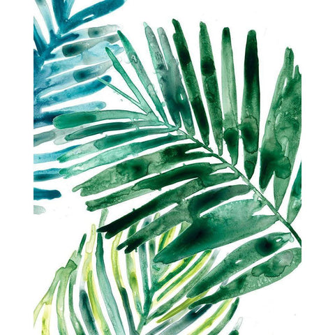 Tropical Leaf Medley II Black Modern Wood Framed Art Print by Vess, June Erica