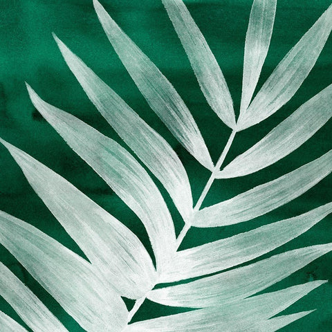 Velvet Palm II White Modern Wood Framed Art Print with Double Matting by Popp, Grace