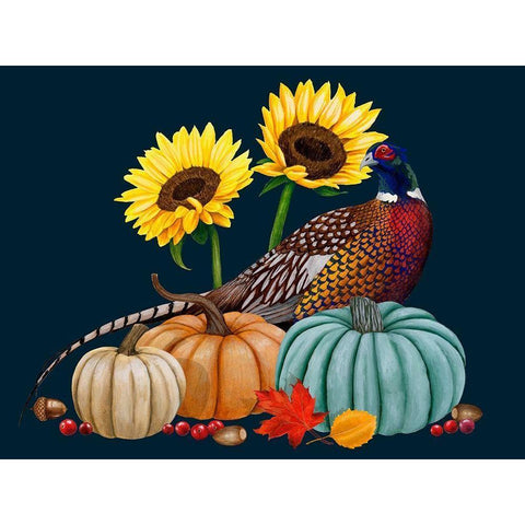 Pheasant Harvest I Black Modern Wood Framed Art Print with Double Matting by Popp, Grace