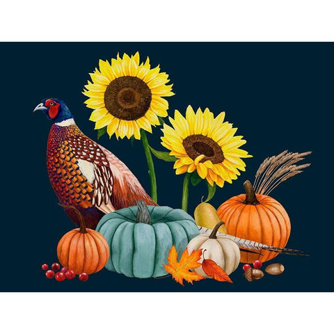 Pheasant Harvest II White Modern Wood Framed Art Print by Popp, Grace