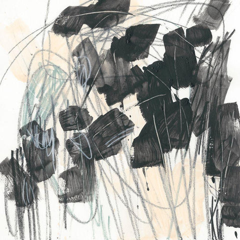 Scramble I White Modern Wood Framed Art Print by Vess, June Erica