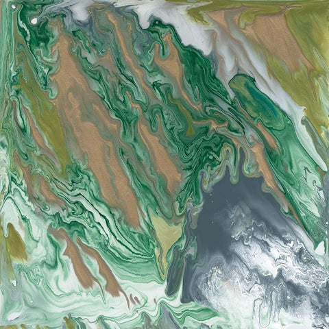 Verdant Swirl I Gold Ornate Wood Framed Art Print with Double Matting by Studio W