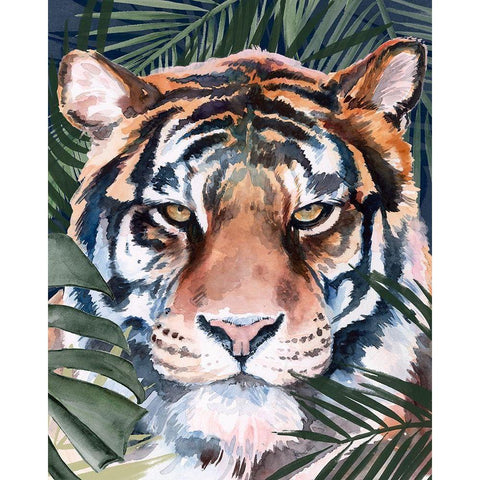 Jungle Cat I Black Modern Wood Framed Art Print with Double Matting by Parker, Jennifer Paxton