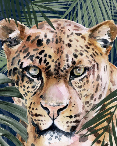 Jungle Cat II Black Ornate Wood Framed Art Print with Double Matting by Parker, Jennifer Paxton