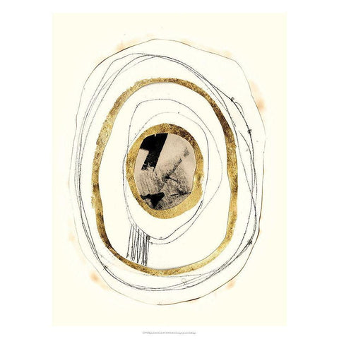 Paper, Gold and Smoke II Black Modern Wood Framed Art Print by Goldberger, Jennifer