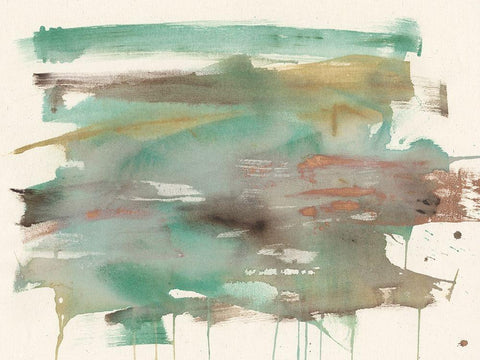 Mineral Splash II White Modern Wood Framed Art Print with Double Matting by Goldberger, Jennifer